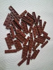 A Lego Lot 51 Reddish Brown Plate 1 x 4 3710 21338 10236 21361 75397