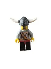 1x LEGO Minifigure Vikings Viking Fighter 4c Gray Horns White Helmet 7017 vik003