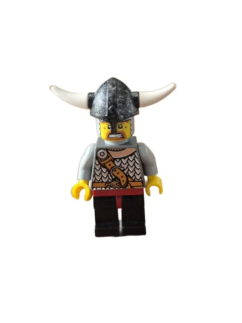 1x LEGO Minifigure Vikings Viking Fighter 4c Gray Horns White Helmet 7017 vik003