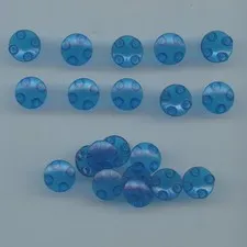 LEGO x20 Trans-Dark Blue Plate, Round 2 x 2 with Rounded Bottom (Boat Stud) 2654