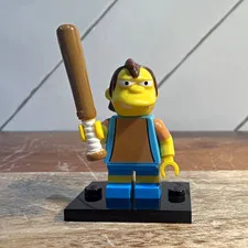 LEGO Simpsons Series 1 Nelson Muntz SIM018 Minifigure 71005 Complete CMF Bat