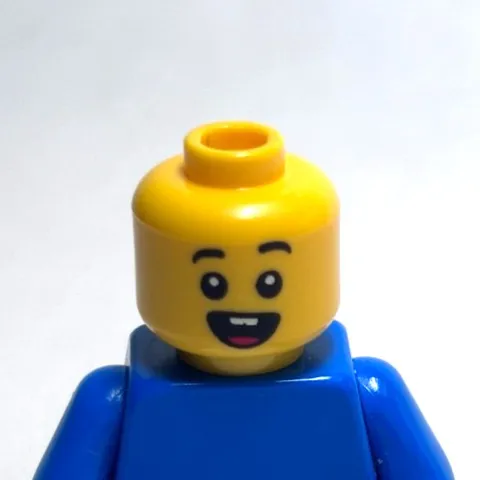 Lego - Minifigure Head - Dual Sided - Open Mouth, Smile / Surprised, Teeth