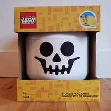 Lego 4032 NEW Skeleton Large Storage Head Halloween Candy Bowl Decoration