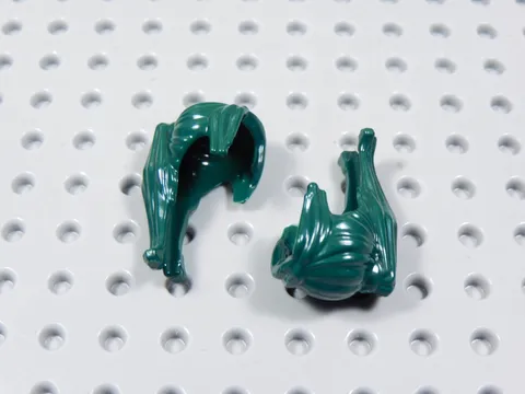 LEGO Lot of 2 Dark Green Female Girl Hair Long Ponytail w/ Bangs Minifig BQ