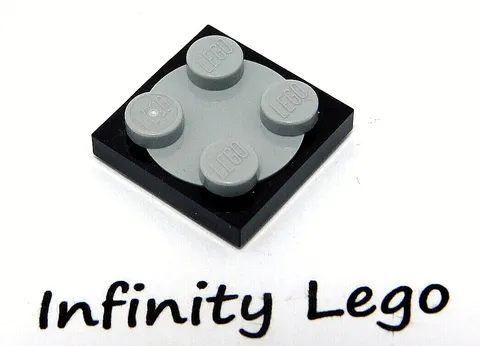 6 LEGO Black Turntable Base with Light Grey Round Plate 2x2 (3679 3680) 6 Pieces