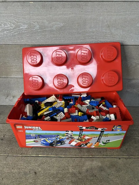 Lego Red 8 Stud 14"x6" Block Storage Container 4lb Vintage Blocks Cleaned