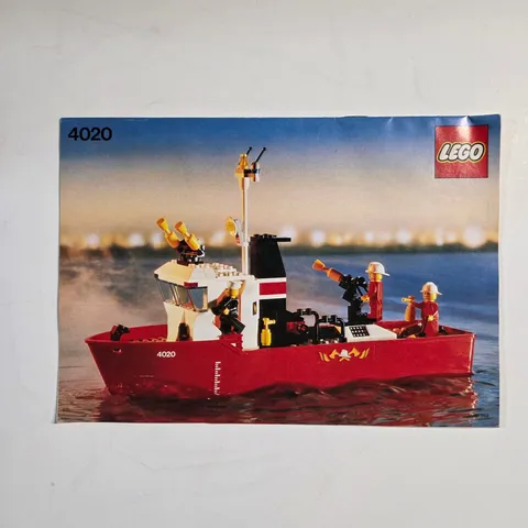 LEGO Instruction Manual 4020 Fire Fighting Boat Red Vintage 1987 Booklet