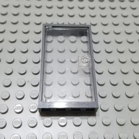 LEGO City Town Police Dark Bluish Gray 1x4x6 Door Piece with Clear Glass