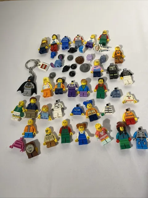 Lot of Lego Mini Figures body, heads, hats, hair parts