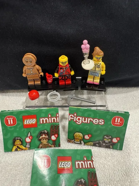 Lego Minifigure Series 11 Gingerbread Man Diner Waitress Mountain Climber Lot