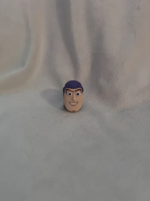 LEGO Minifigure Head Tan Smiling Face w/ Purple Hair Custom Printed Piece