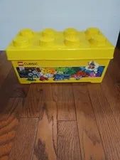 LEGO Storage Brick Case  #10696 Yellow Container Plastic Bin Box EMPTY 14x7