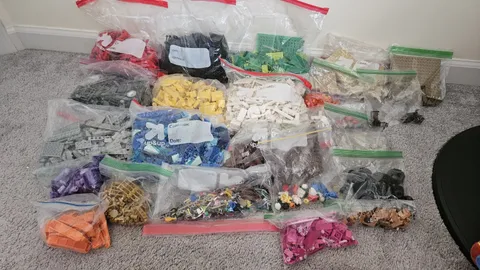 Lego Bulk Lot Of Color Coded Pieces Includes Minifigure Pieces And Prints