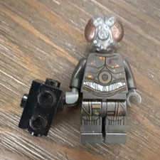LEGO Dark Gray Alien Helmeted Minifigure w/ Black Accessory Plastic