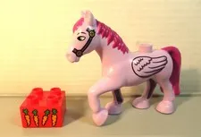 Lego Duplo Sofia's PURPLE FLYING HORSE  + CARROTS Parts for Royal Stable 10594