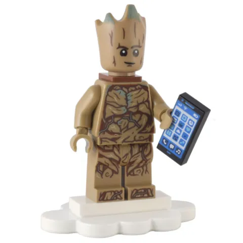 LEGO Marvel Groot Minifigure sh0836 with Phone New Guardians of the Galaxy