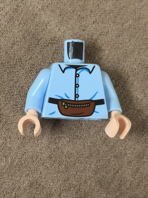 Lego Bright Light Blue Minifing Torso Shirt w/ Buttons Kidney Hip Waist Bag
