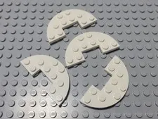 New LEGO Lot of 4 White 2x6 Round Plate Pieces with 1x2 Cut Out