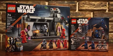 Lego Star Wars 75386 & 75373 Paz Vizsla & Moff Gideon Battle Ambush on Mandalore