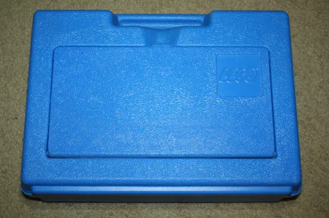 Vintage Lego 1983 Bin Blue Plastic Storage Container Case Carry Box