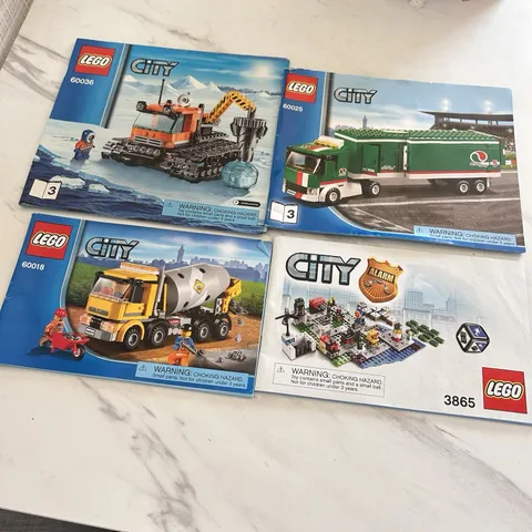 Lego City Lot Of 4 Instruction Manuals 60025 60036 60018 City Alarm 3865