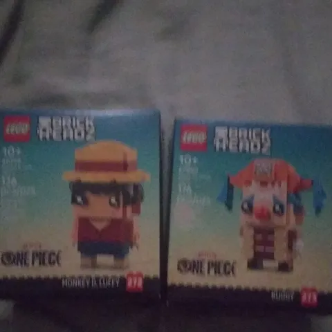 LEGO BrickHeadz One Piece Sets 40799 Monkey D. Luffy & 40800 Buggy