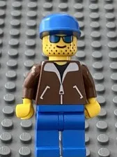 LEGO Classic Town Citizen Minifig, Sunglasses W/ Dark Stubble, Bomber Jacket