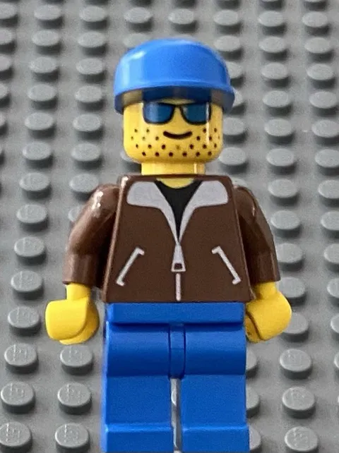 LEGO Classic Town Citizen Minifig, Sunglasses W/ Dark Stubble, Bomber Jacket