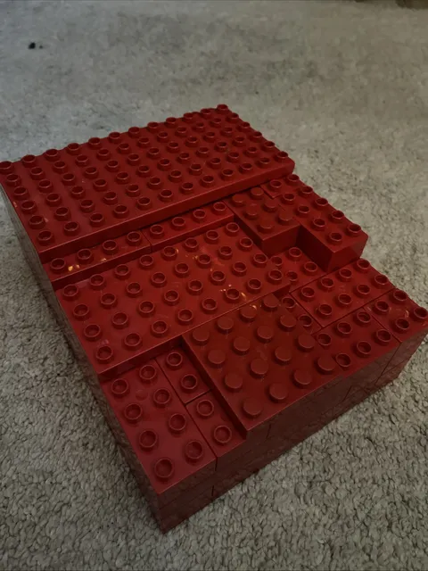 Large Lot 86 Duplo Lego RED misc Sizes Parts Pieces