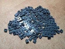 LEGO LOT OF 200 DARK BLUISH GRAY SQUARE PLATE 1X1 #3024