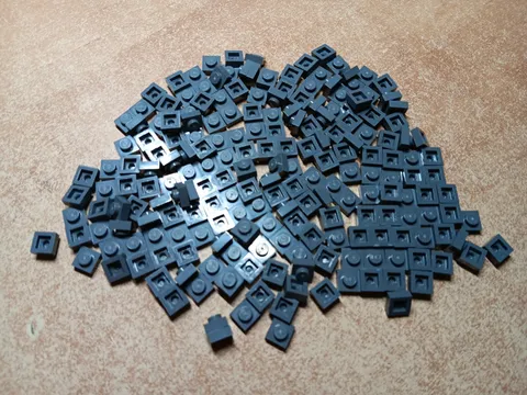 LEGO LOT OF 200 DARK BLUISH GRAY SQUARE PLATE 1X1 #3024