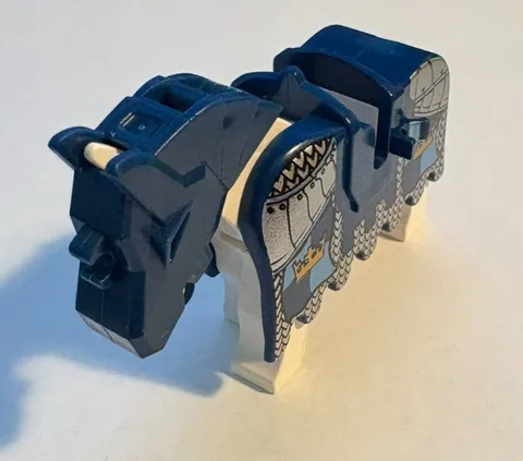 LEGO Castle Fantasy Era Crown Knight Horse w/ Blue & Silver Barding Figure