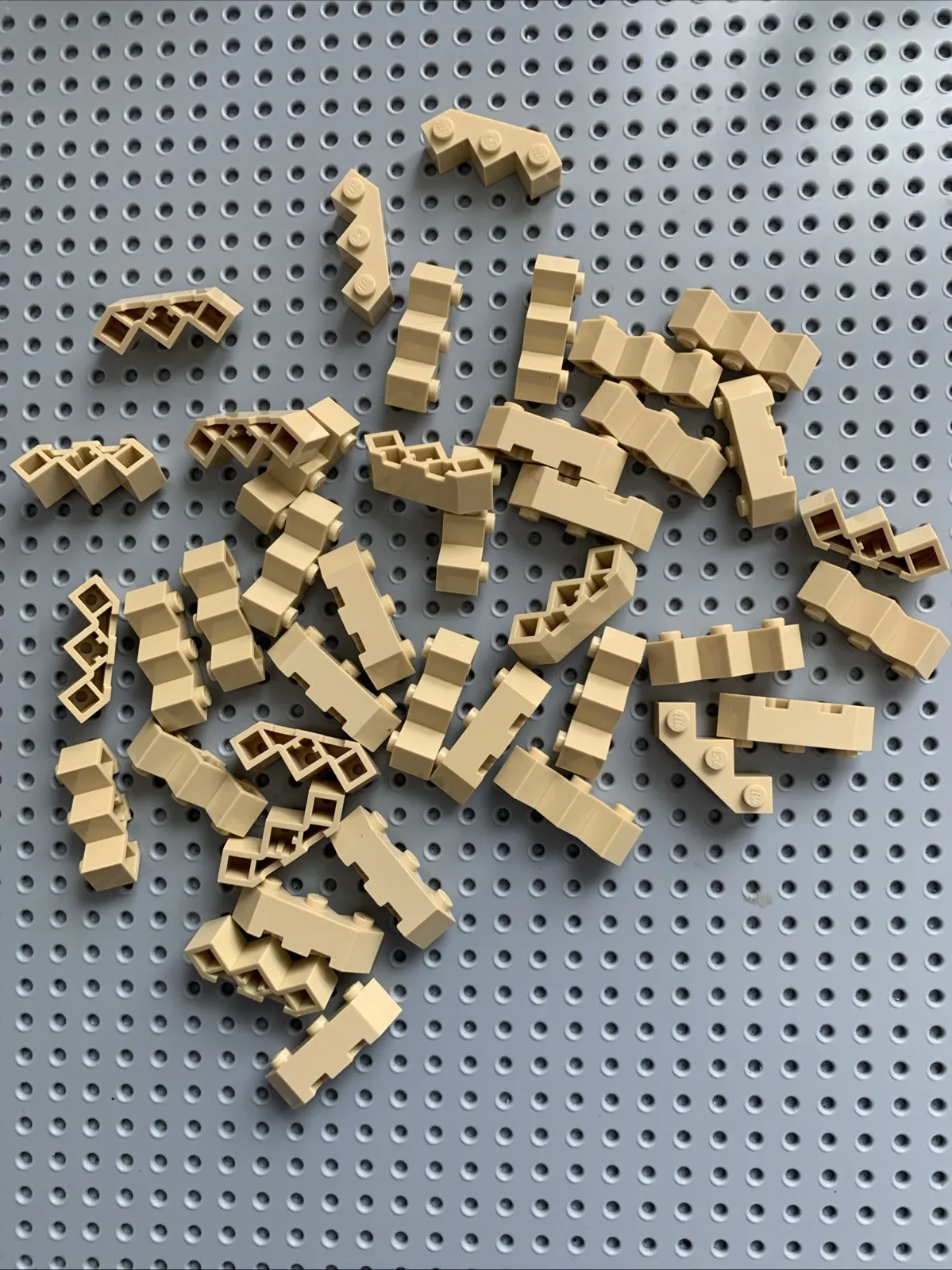 Lego Tan Brick, Modified Facet 3 x 3 part 2462 lot of 40 pieces