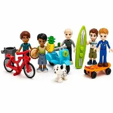 LEGO Friends Male Character Doll Lot 5 Boy Mini Figures w/ Sports Accessories