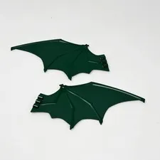5981 LEGO Dragon Wing 19x11 w/ Bar Handle & Pin Holes (Earth) Dark Green (2)