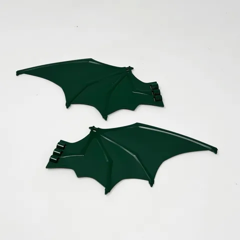 5981 LEGO Dragon Wing 19x11 w/ Bar Handle & Pin Holes (Earth) Dark Green (2)