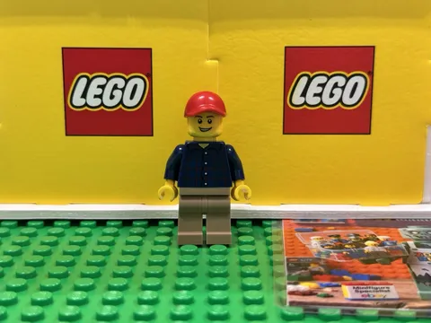 Lego Man with Plaid Button Shirt Minifigure Van and Caravan Set 60117 cty0625