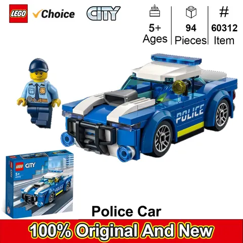 Police Car Toy Building Set with Officer Minifigure Kids 5+