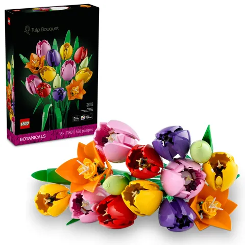 LEGO Botanicals Tulip Bouquet 11501 Building Toy Set Artificial Flowers Crafting