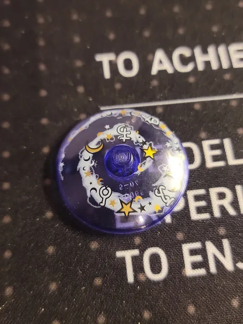 LEGO Trans-Purple Dish 4 x 4 Inverted Radar w/Moon Star Spiral 4729 #3960pb004