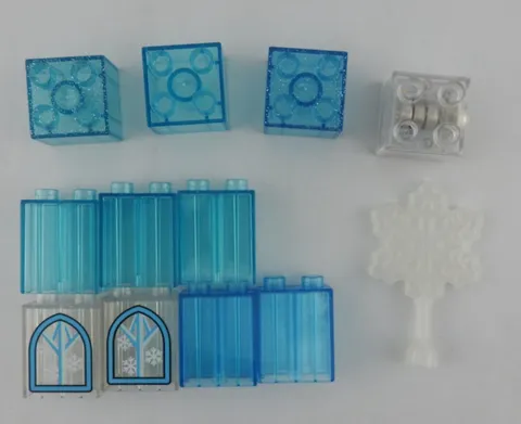 Lego Duplo Lot 12 Clear Translucent Blue Ice Sparkle Light Up Block Window Snow