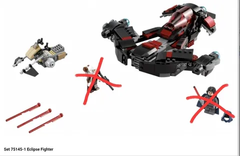 LEGO Star Wars: Eclipse Fighter (75145) Complete Build, No Minifigs