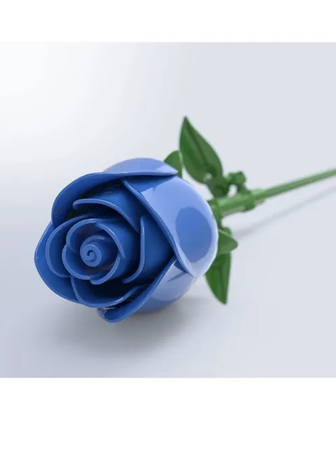 *FREE SHIP* 13" BLUE ROSE Floral Botanical Brick Block Building Set 42-PCS