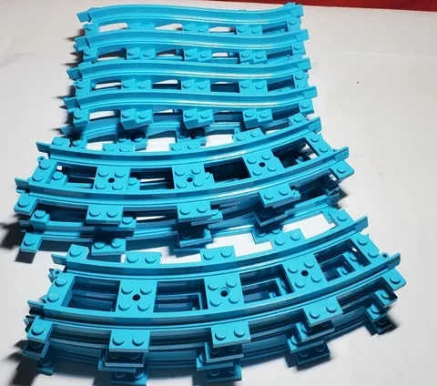 Lego Lot Of 8 Curve and 4 Ramps From 41130 Amusement Park Roller Coaster