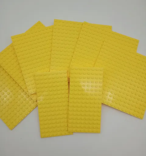 LEGO Lot of 6 Yellow 16 x 16 Plates 5" x 5" & 2 - 8 x 16 Plates 2 1/2" x 5"