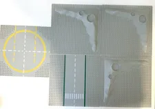 VINTAGE 1978 LEGO BASEPLATES (2) LUNAR LANDING PLATES & (3) MOON CRATER PLATES