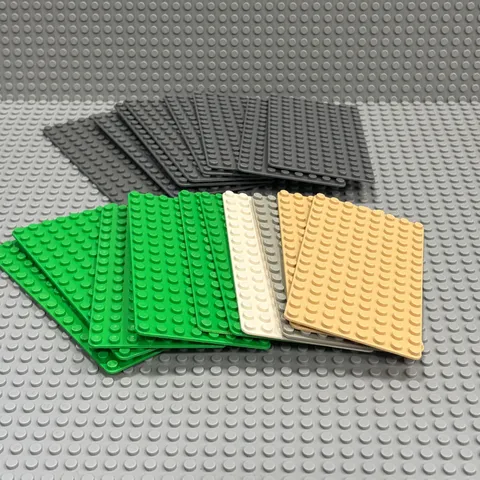Lego 8 x 16 Baseplate (Lot of 18) 3865 : Dark Bluish Gray, Tan, White + More !