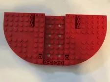 LEGO Vehicle Base 20x10x1 1/3 Round Corners 9x4 Recessed Center 8 Holes RED 5100