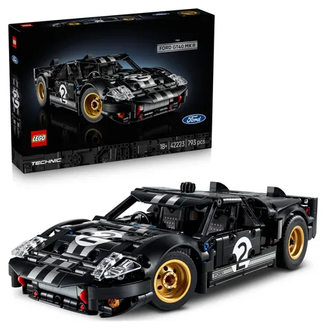 LEGO Technic 1966 Ford GT40 MKII Race Car - Collectible Model Kit for Adults - E