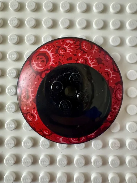 LEGO Dish 6 x 6 Radar Solid Studs with Off-center Red Ring w Dark Red 44375bp22